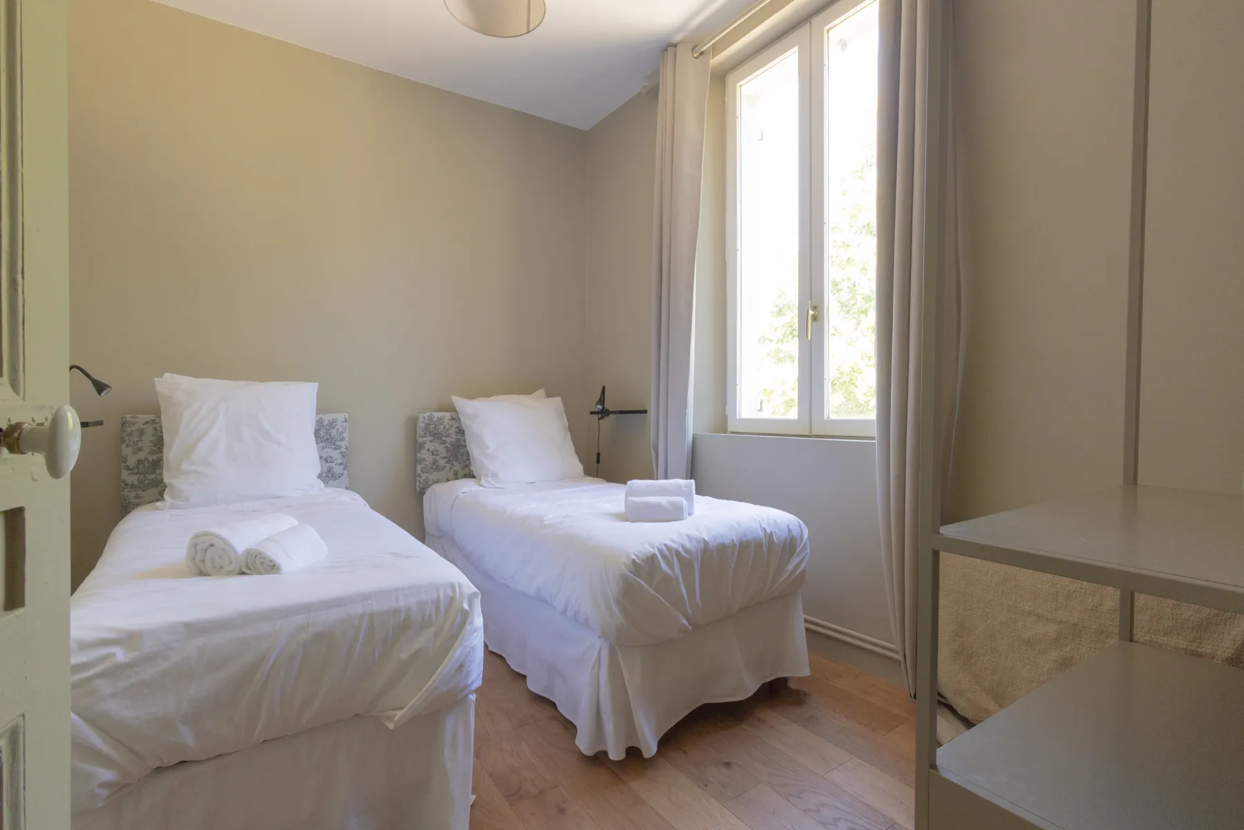 La chambre du Verger, deux lits simples
